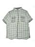 Flag & Anthem Checkered-gingham Gray Short Sleeve Button-Down Shirt Size L (kids) - photo 1