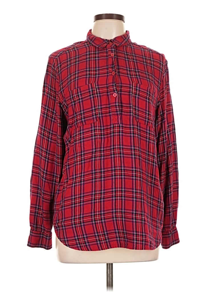 Pre-owned Universal Thread Long Sleeve Blouse In Red