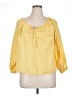 Universal Thread 100% Cotton Yellow 3/4 Sleeve Blouse Size XL - photo 1