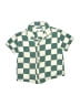 Grayson Mini 100% Cotton Checkered-gingham Green Blue Short Sleeve Button-Down Shirt Size 5T - photo 1