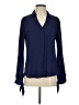 Express 100% Polyester Blue Long Sleeve Blouse Size S - photo 1