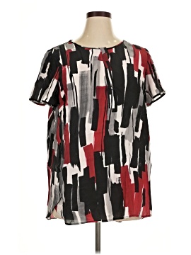 Lafayette 148 New York Short Sleeve Silk Top (view 1)