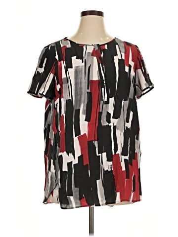 Lafayette 148 New York Short Sleeve Silk Top (view 1)