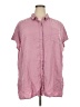 Ellos 100% Rayon Pink Short Sleeve Button-Down Shirt Size 22 - photo 1