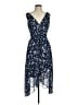 DKNY 100% Polyester Floral Blue Cocktail Dress Size 8 - photo 1
