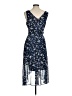 DKNY 100% Polyester Floral Blue Cocktail Dress Size 8 - photo 2