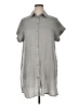 Roaman's 100% Polyester Metallic Gray Short Sleeve Blouse Size 14W - photo 1