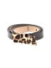 Cole Haan 100% Leather Animal Print Black Leather Belt Size Med - Lg - photo 1