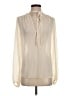 Theory 100% Silk Ivory Long Sleeve Silk Top Size P/TP - photo 1