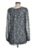 Tory Burch 100% Silk Gray Long Sleeve Silk Top Size 8 - photo 2