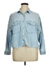 Pull&Bear Blue 3/4 Sleeve Button-Down Shirt Size XL - photo 1