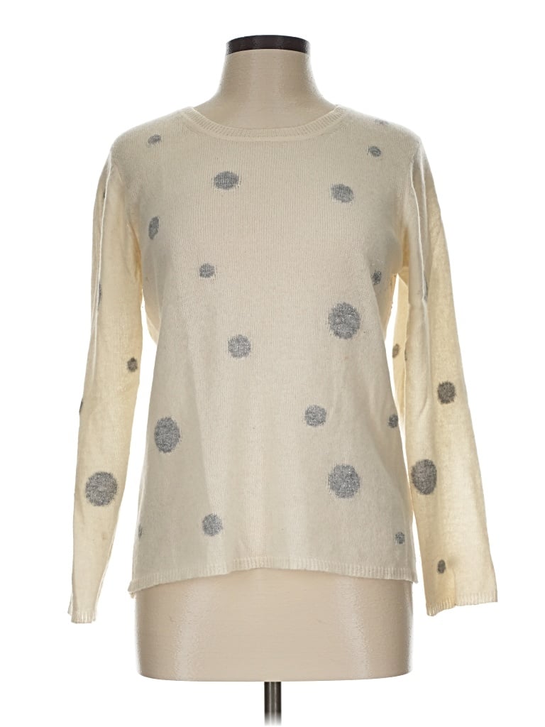 Pre-owned Quinn Cashmere Pullover Sweater In Ivory