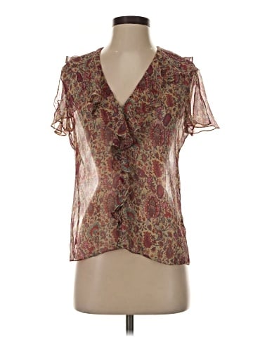 Lauren by Ralph Lauren Short Sleeve Silk Top (view 1)