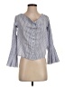 Free People Blue 3/4 Sleeve Button-Down Shirt Size XS - photo 1