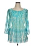 Chico's 100% Polyester Teal 3/4 Sleeve Blouse Size XL (3) - photo 1