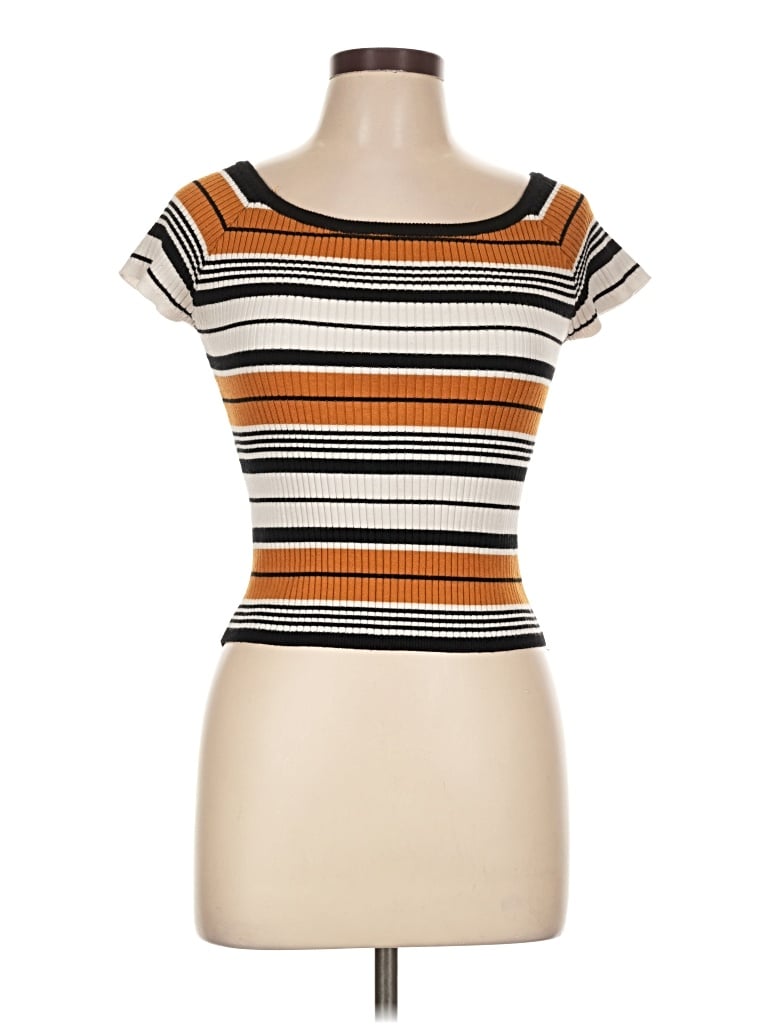 Pre-owned La Hearts Short Sleeve Top Orange Boatneck Tops