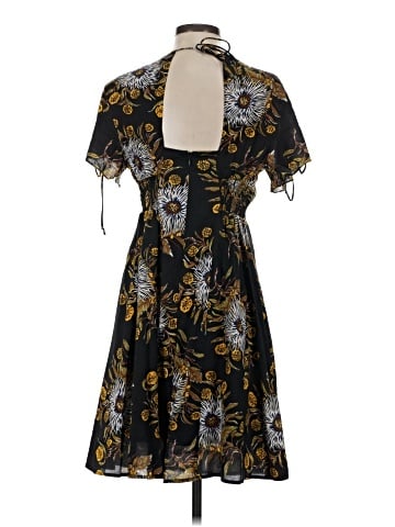 Madewell Open-Back Mini Dress in Painted Blooms (view 2)