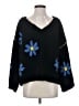 Pol 100% Polyester Floral Black Cardigan Size S - photo 1