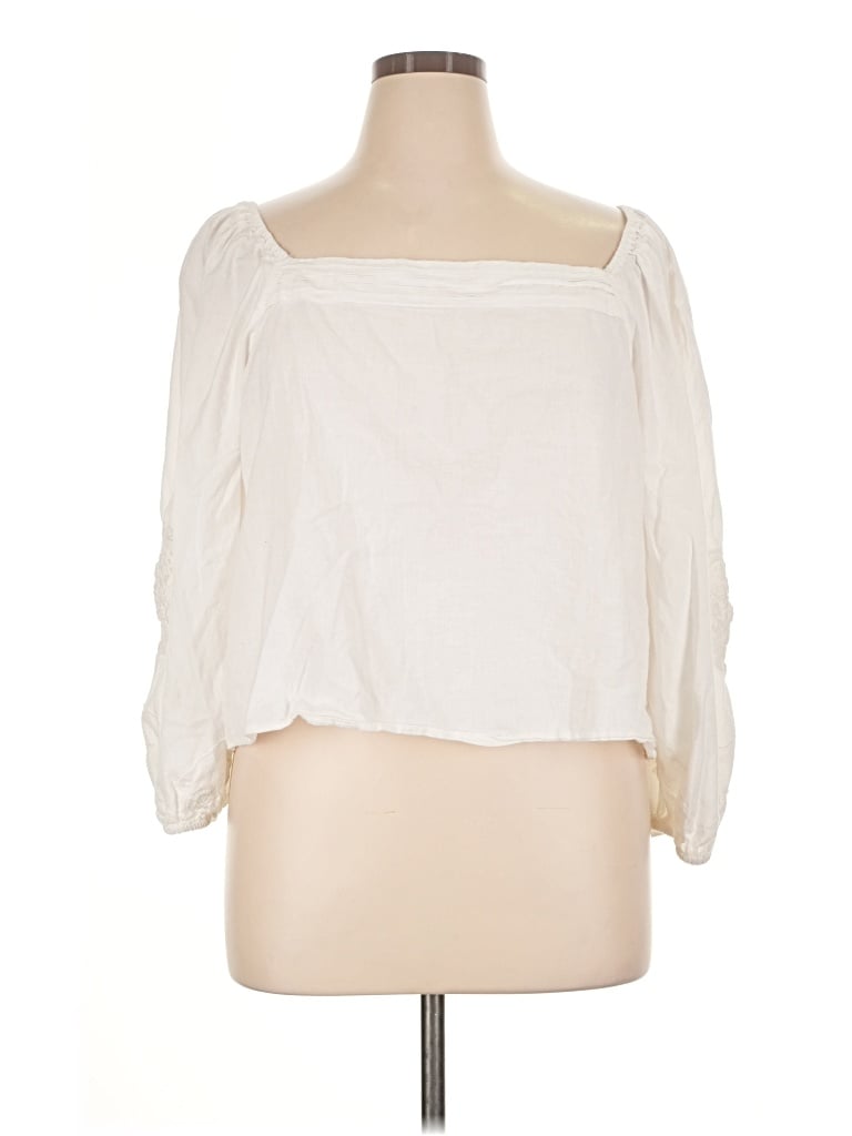 Pre-owned Calligraphie 3/4 Sleeve Blouse In Ivory