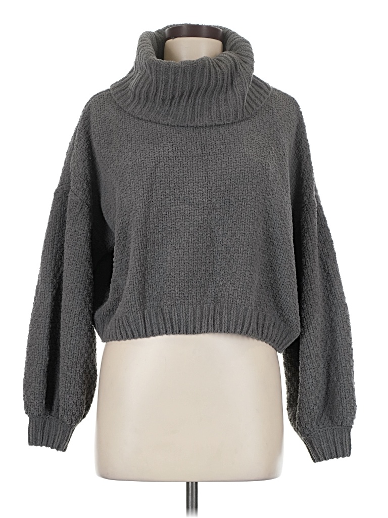 Pre-owned Sky And Sparrow Turtleneck Sweater In Gray