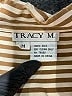 Tracy M. 100% Silk Stripes Brown Long Sleeve Silk Top Size M - photo 4