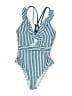 Unbranded Stripes Blue One Piece Swimsuit Size M - photo 1