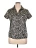 BCBGMAXAZRIA Animal Print Black Short Sleeve Blouse Size XL - photo 1