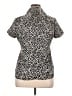 BCBGMAXAZRIA Animal Print Black Short Sleeve Blouse Size XL - photo 2