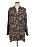 J.Jill 100% Rayon Paisley Black Long Sleeve Blouse Size Med Petite - photo 1