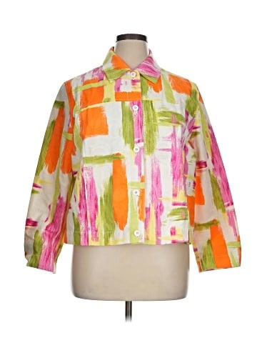 Draper's & Damon's 3/4 Sleeve Button-Down Shirt (view 1)