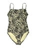 Kona Sol 100% Polyester Animal Print Gold One Piece Swimsuit Size M - photo 1
