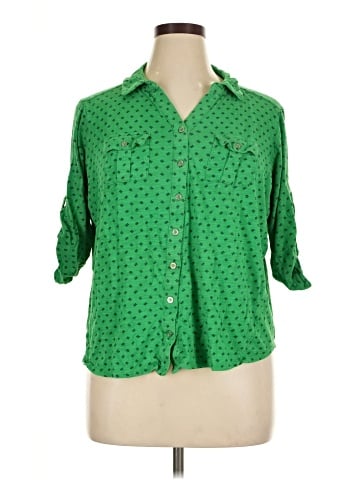 Liz Claiborne 3/4 Sleeve Button-Down Shirt (view 1)