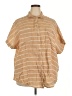 Torrid Stripes Tan Short Sleeve Blouse Size 3X Plus (3) - photo 1