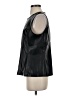 Ann Taylor 100% Polyester Black Faux Leather Top Size S - photo 5
