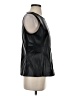 Ann Taylor 100% Polyester Black Faux Leather Top Size S - photo 4
