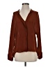 Vince. 100% Silk Brown Long Sleeve Silk Top Size 2 - photo 1