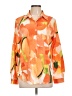 Unbranded Print Orange Long Sleeve Blouse Size L - photo 1