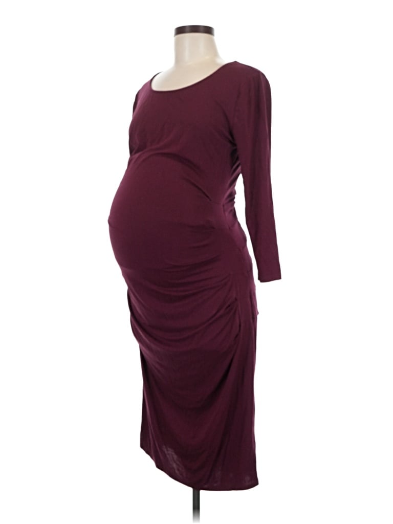 Pre-owned Isabel Maternity Cocktail Dress In Burgundy
