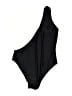 Unbranded Solid Black One Piece Swimsuit Size M - photo 2