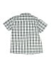 Distortion 100% Polyester Checkered-gingham Ivory Short Sleeve Button-Down Shirt Size 6 - photo 2