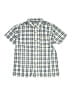 Distortion 100% Polyester Checkered-gingham Ivory Short Sleeve Button-Down Shirt Size 6 - photo 1