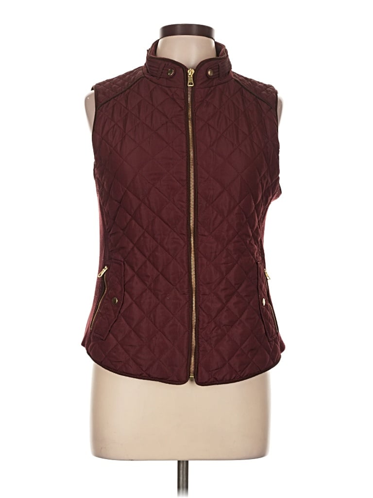 Pre-owned Love Tree Vest In Burgundy