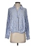 Zara Stripes Blue Long Sleeve Button-Down Shirt Size S - photo 1