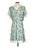 Maurices 100% Polyester Floral Teal Casual Dress Size S - photo 2