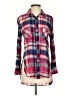 E2 Clothing Plaid Red Long Sleeve Button-Down Shirt Size S - photo 1