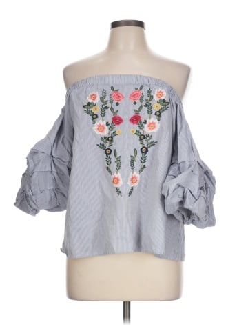Blue Rain 3/4 Sleeve Blouse (view 1)