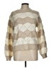 Evereve Chevron-herringbone Tan Pullover Sweater Size L - photo 1