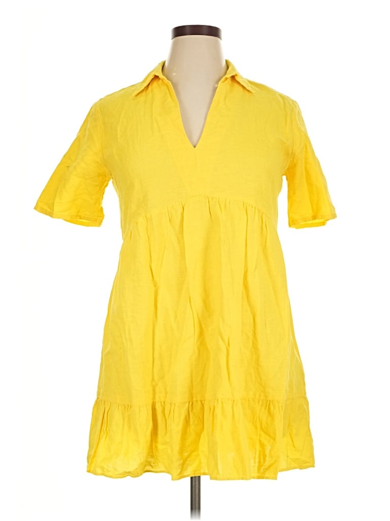 Pre-owned Zara Casual Dress In Yellow