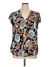 Haute Hippie 100% Rayon Paisley Teal Short Sleeve Blouse Size 1X - photo 1