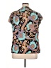 Haute Hippie 100% Rayon Paisley Teal Short Sleeve Blouse Size 1X - photo 2